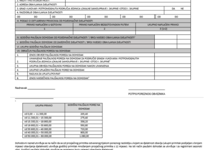 paušalni obrt stambeni kredit